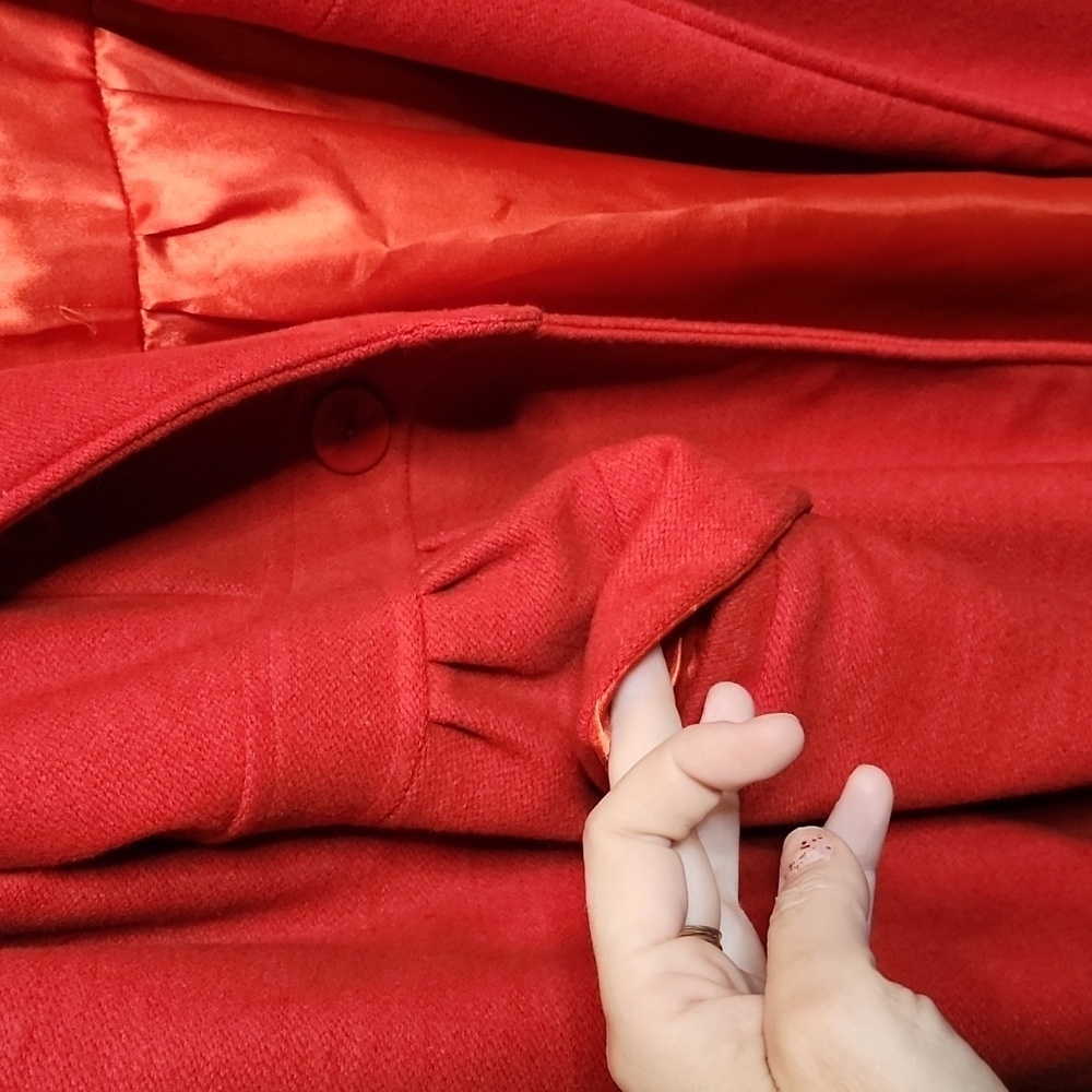 Vintage Scawaii peacoat jacket red with pockets small - Picture 6 of 6